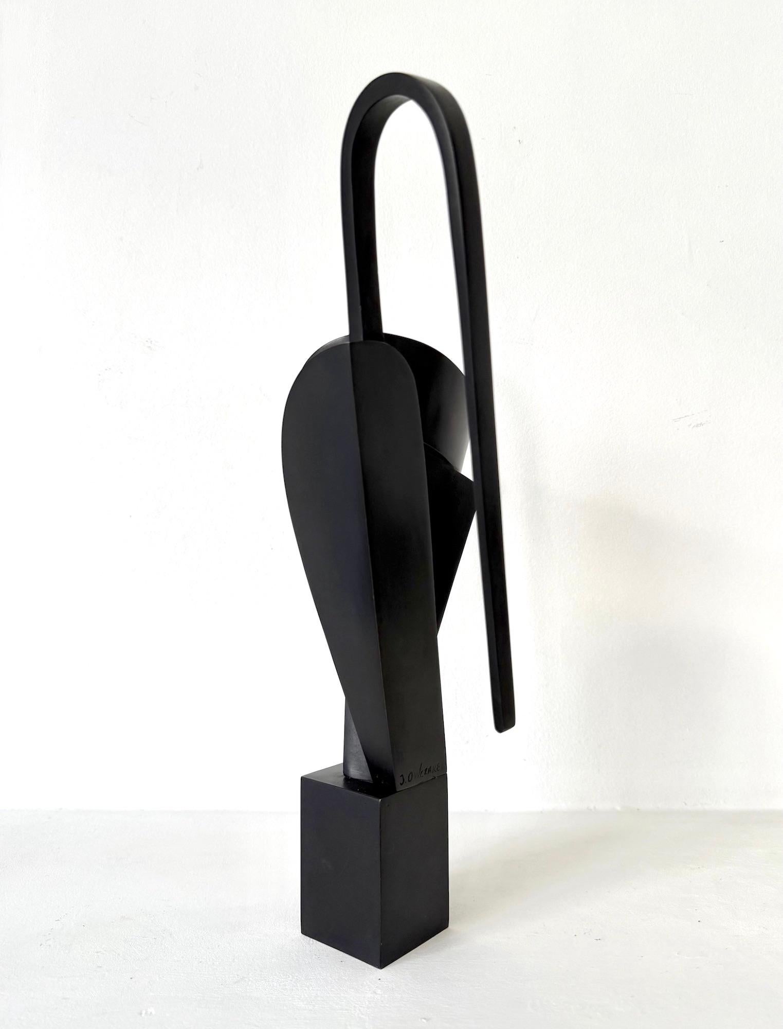 Kotakio de Jacques Owczarek - Escultura animal de bronce de un gato, negro, abstracto en venta 9