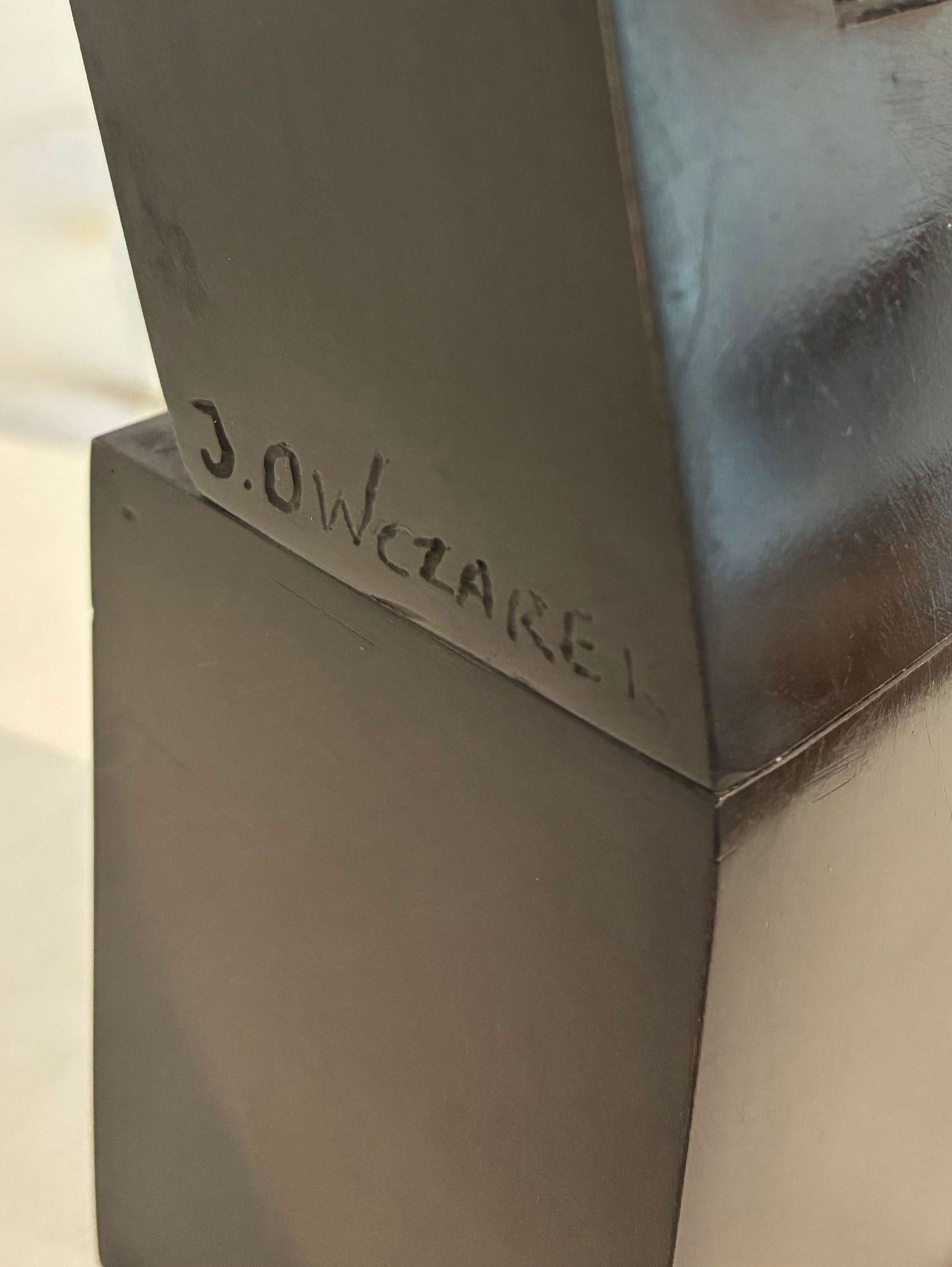 Kotakio de Jacques Owczarek - Escultura animal de bronce de un gato, negro, abstracto en venta 15