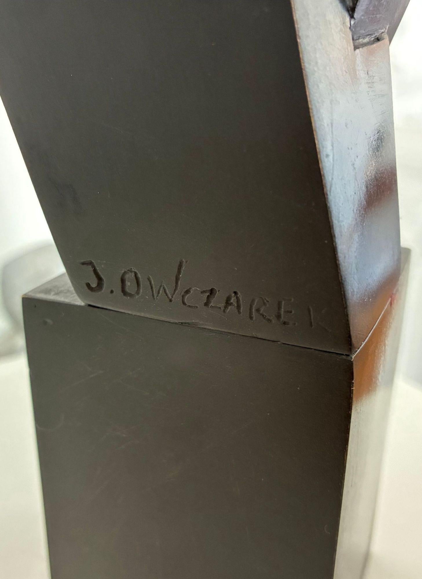 Kotakio di Jacques Owczarek - Scultura animale in bronzo di un gatto, nera, astratta in vendita 16