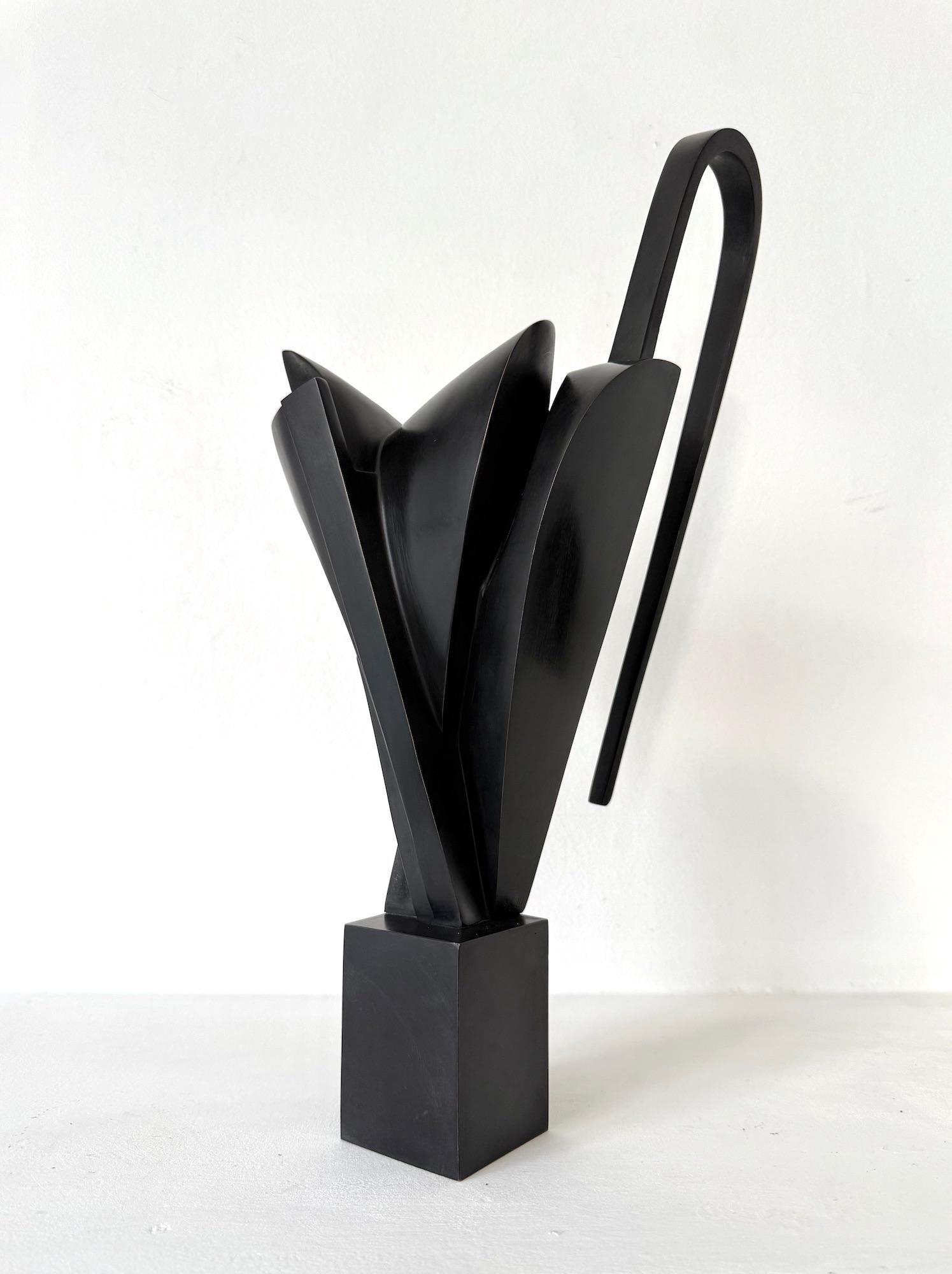Kotakio de Jacques Owczarek - Escultura animal de bronce de un gato, negro, abstracto en venta 7