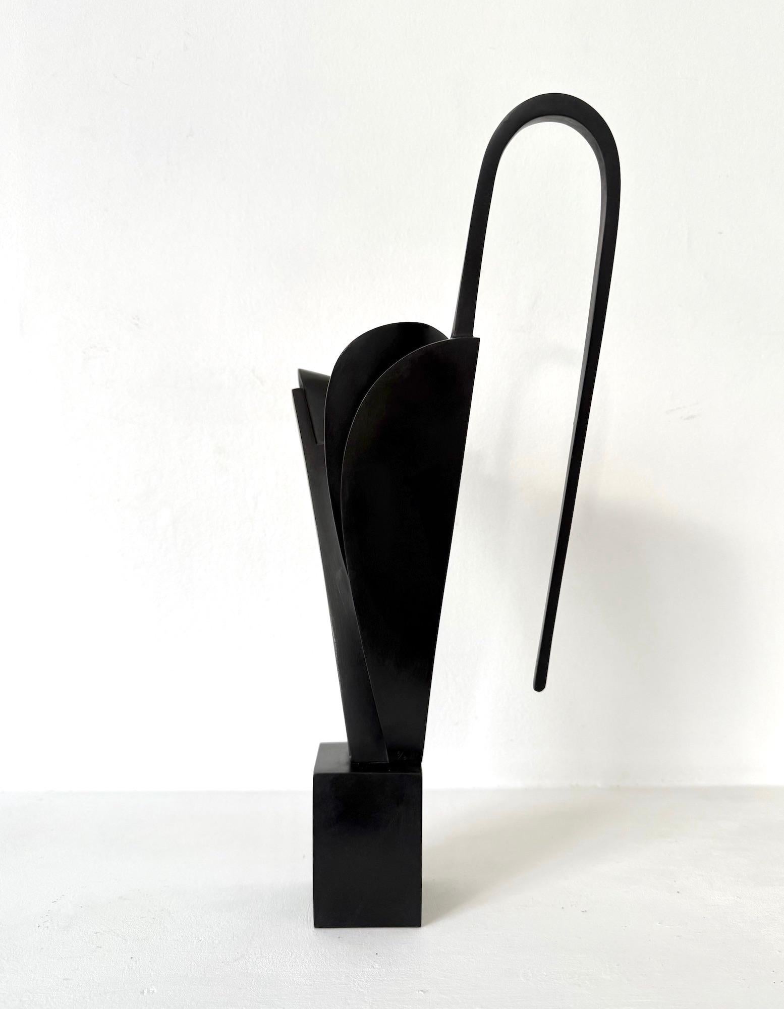 Kotakio de Jacques Owczarek - Escultura animal de bronce de un gato, negro, abstracto en venta 8