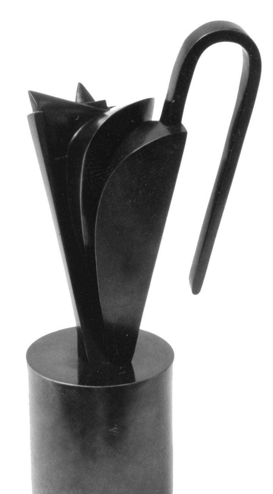 Kotakio by Jacques Owczarek - Animal bronze sculpture of a cat, black For Sale 1