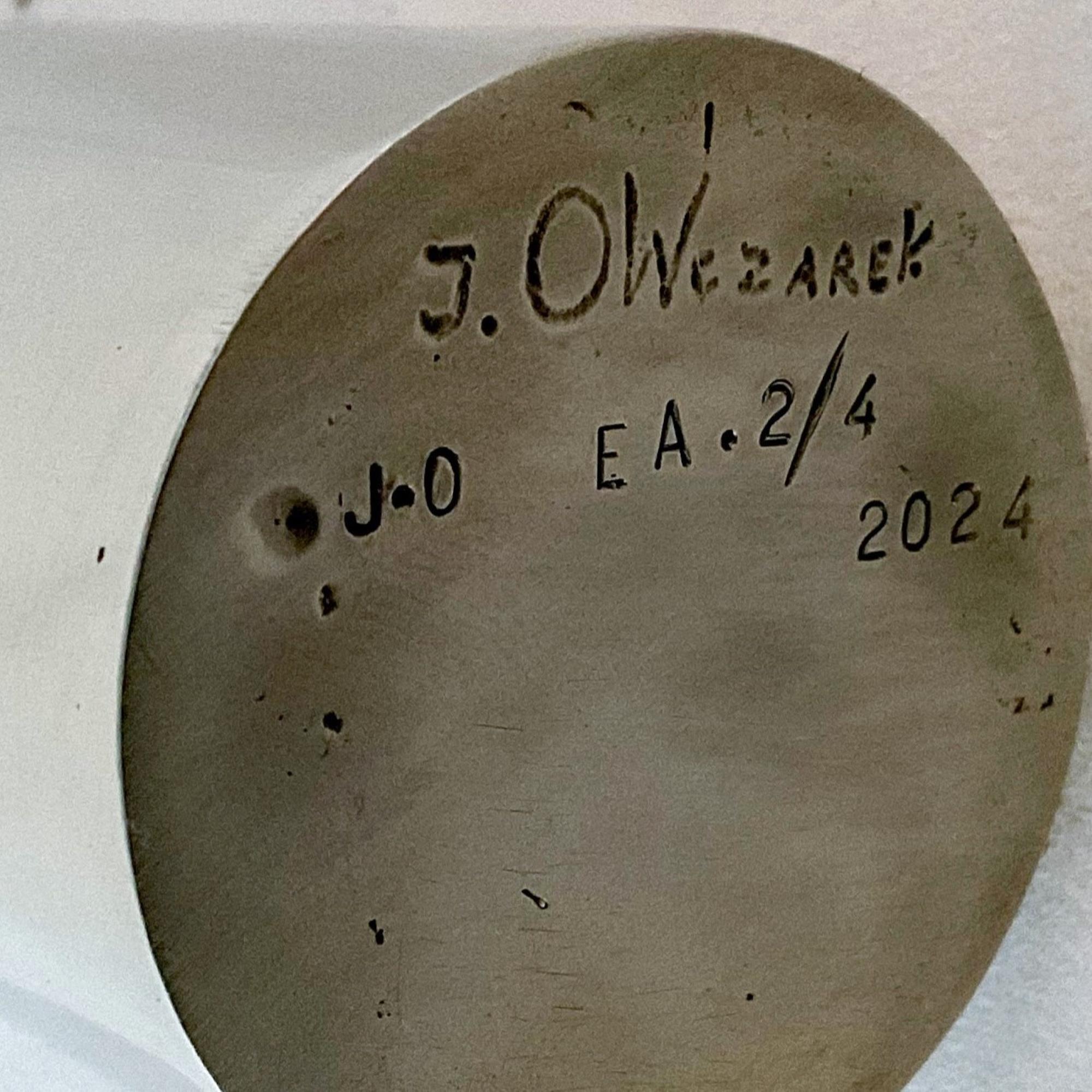 Kotakio Must de Jacques Owczarek - Escultura de bronce blanco, animal, abstracto en venta 4