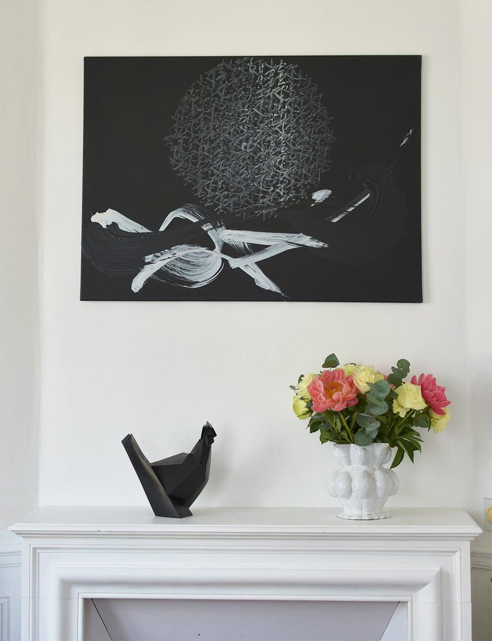 Monakio par Jacques Owczarek - Sculpture animalière en bronze d'un poulet, noir, oiseau en vente 1