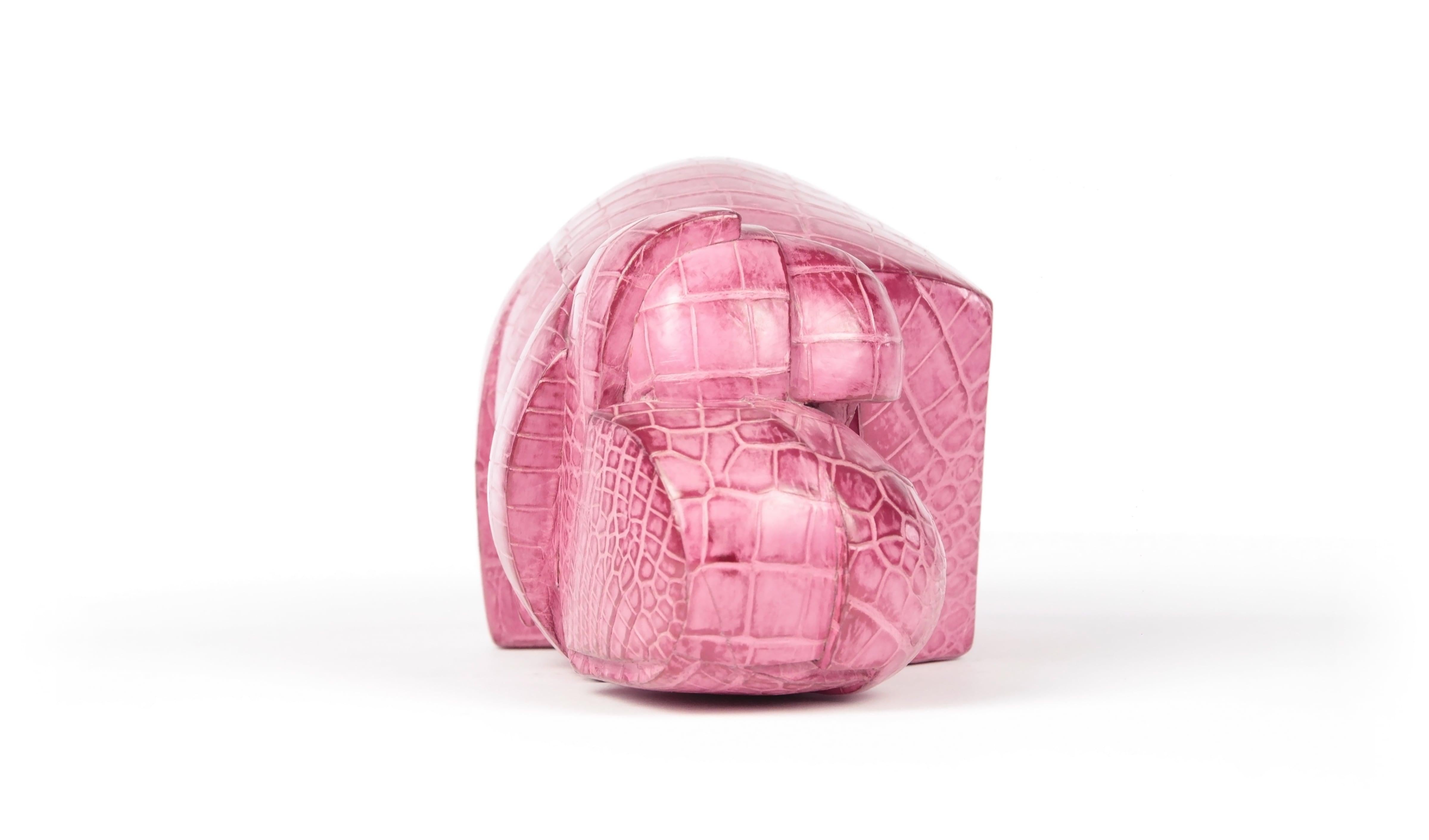 Pink Kioveo by Jacques Owczarek - Animal sculpture of a hippopotamus, polymer For Sale 2