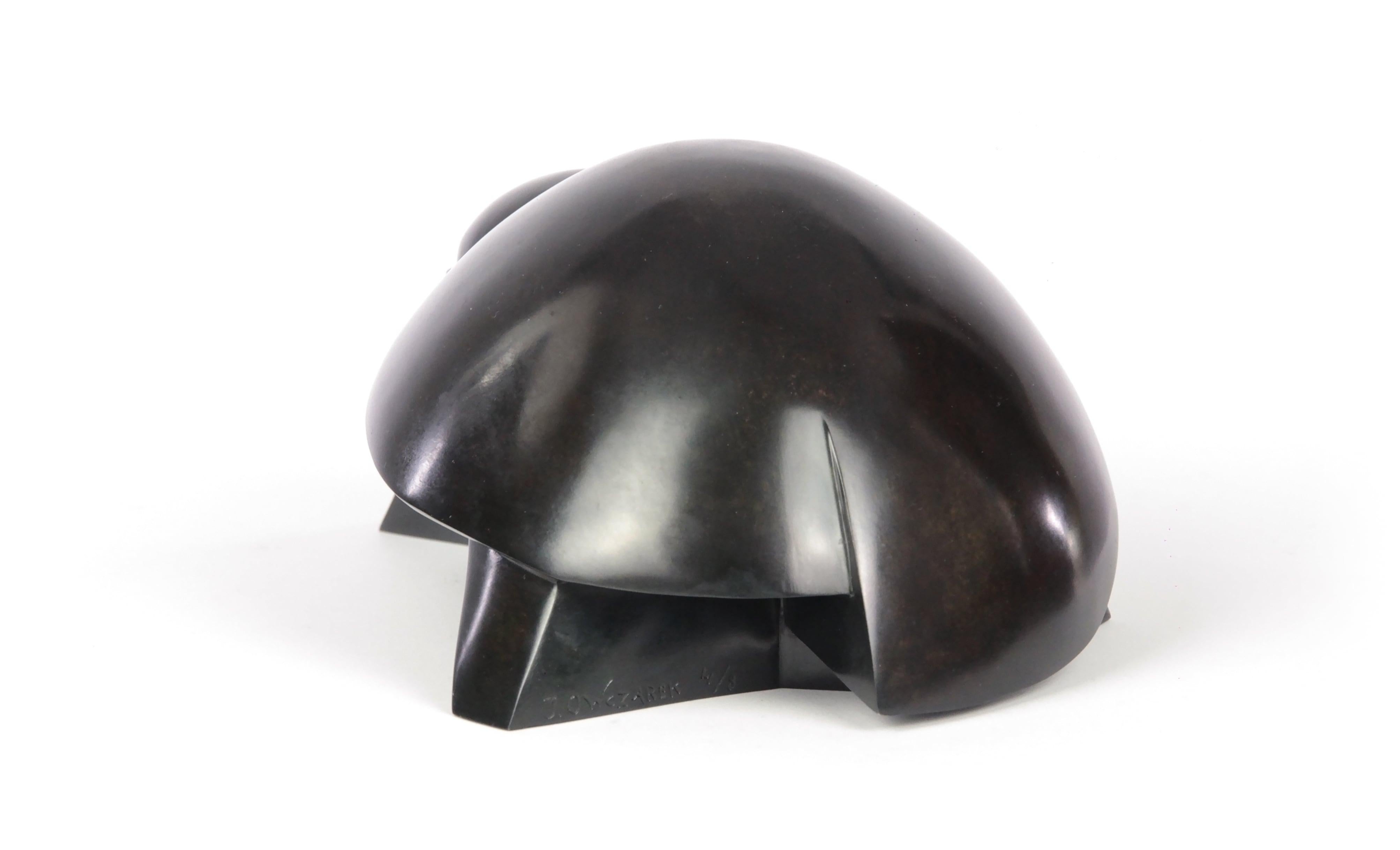 Takioka von Jacques Owczarek – schwarze Tier-Bronze-Skulptur einer Schildkröte im Angebot 2
