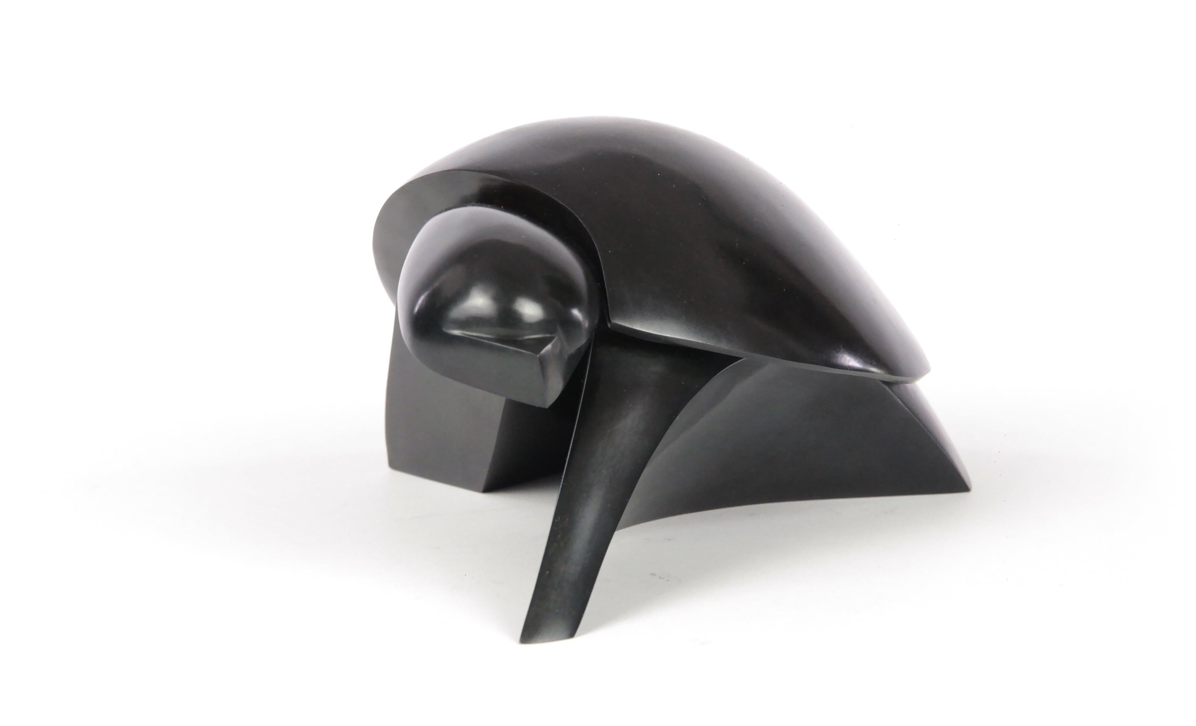 Takioka von Jacques Owczarek – schwarze Tier-Bronze-Skulptur einer Schildkröte im Angebot 6
