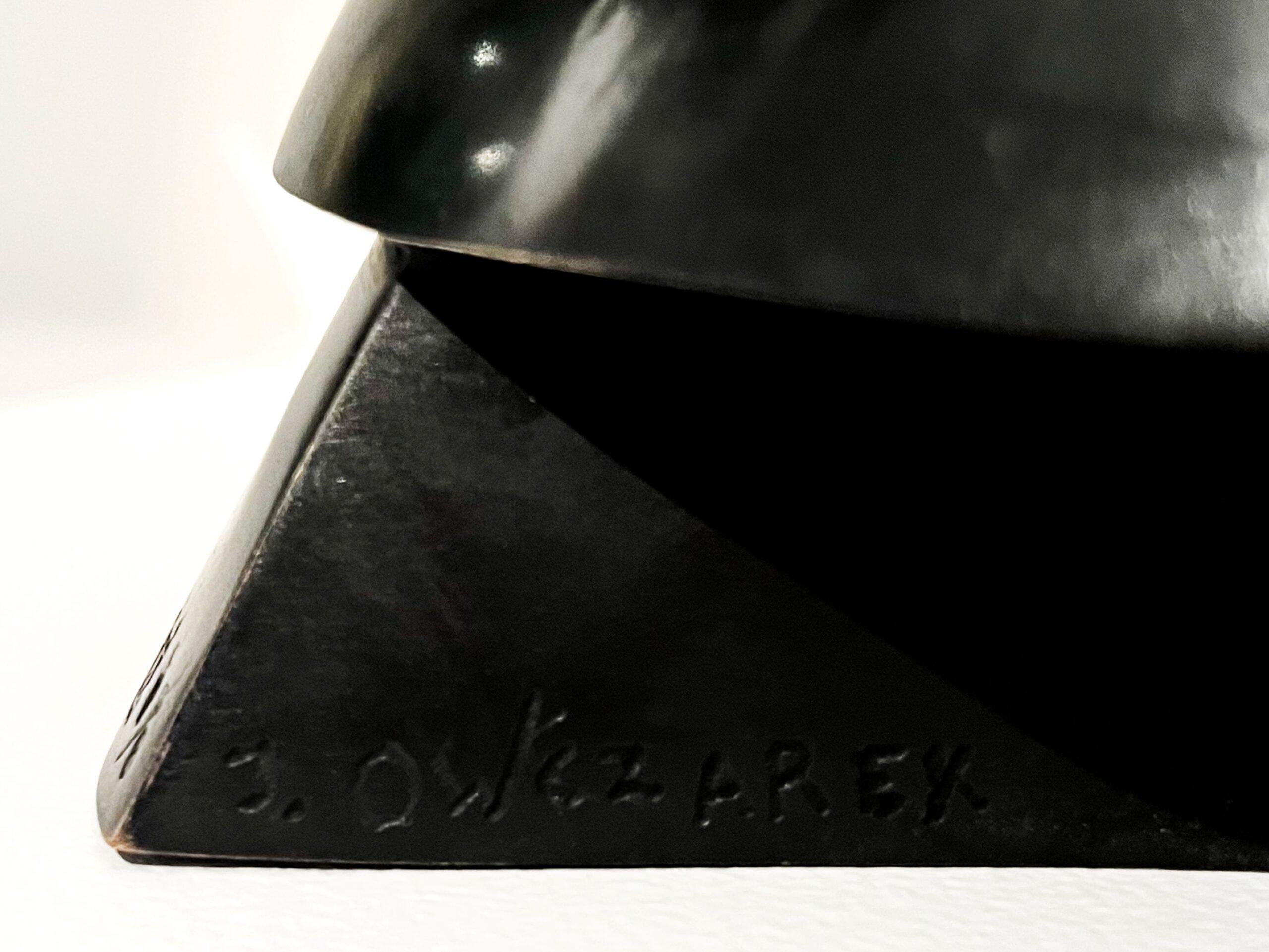 Takioka von Jacques Owczarek – schwarze Tier-Bronze-Skulptur einer Schildkröte im Angebot 7