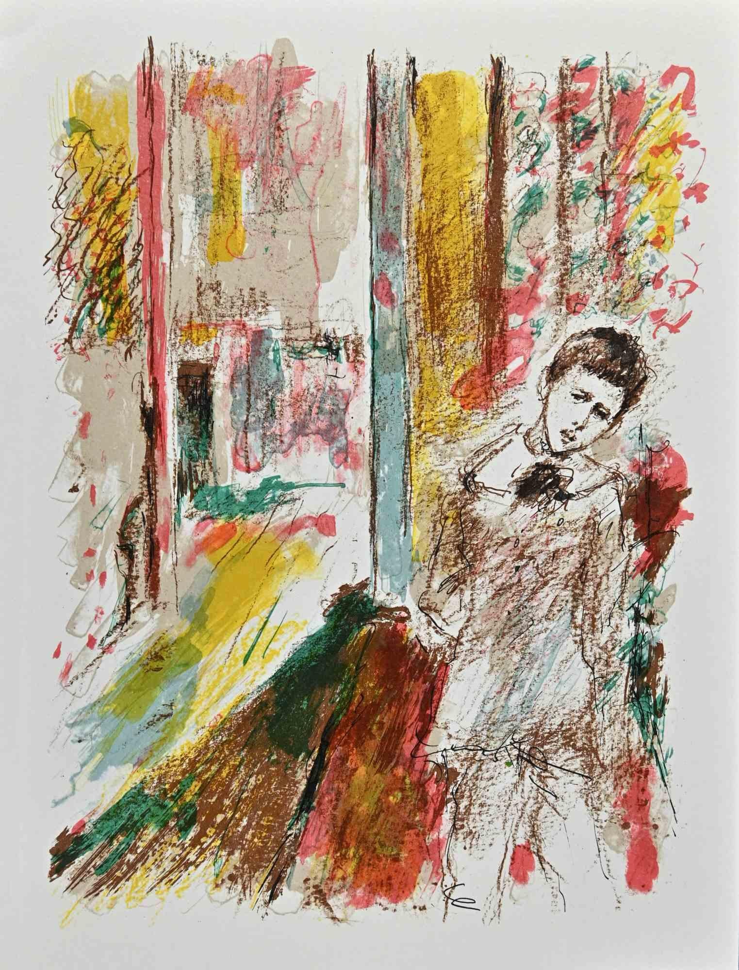 The Boy is an original lithograph realized by Jacques Pecnard in the Mid-20th Century.

Good conditions.

The artwork is depicted through harmonious colors in a well-balanced composition.