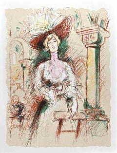 Frau – Lithographie von Jacques Pecnard – Mitte des 20. Jahrhunderts
