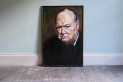 Jacques Pecnard, Winston Churchill, 20th Century, Oil on Canvas