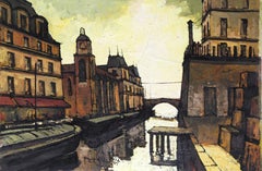 Parisian Cityscape 15, Signed Oil Landscape by Jacques Pergel