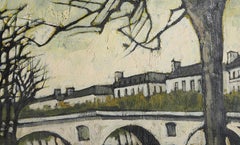 Parisian Cityscape 2, Signed Oil Landscape by Jacques Pergel