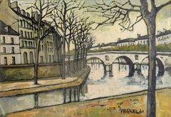 Parisian Cityscape 2, Signed Oil Landscape by Jacques Pergel