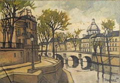Parisian Cityscape 3, Signed Oil Landscape by Jacques Pergel