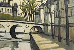 „Pariser Stadtansicht 5“, signiertes Ölgemälde von Jacques Pergel