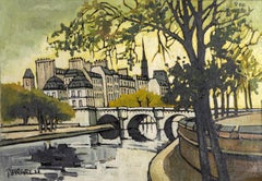 „Pariser Stadtansicht 9“, signiertes Ölgemälde von Jacques Pergel