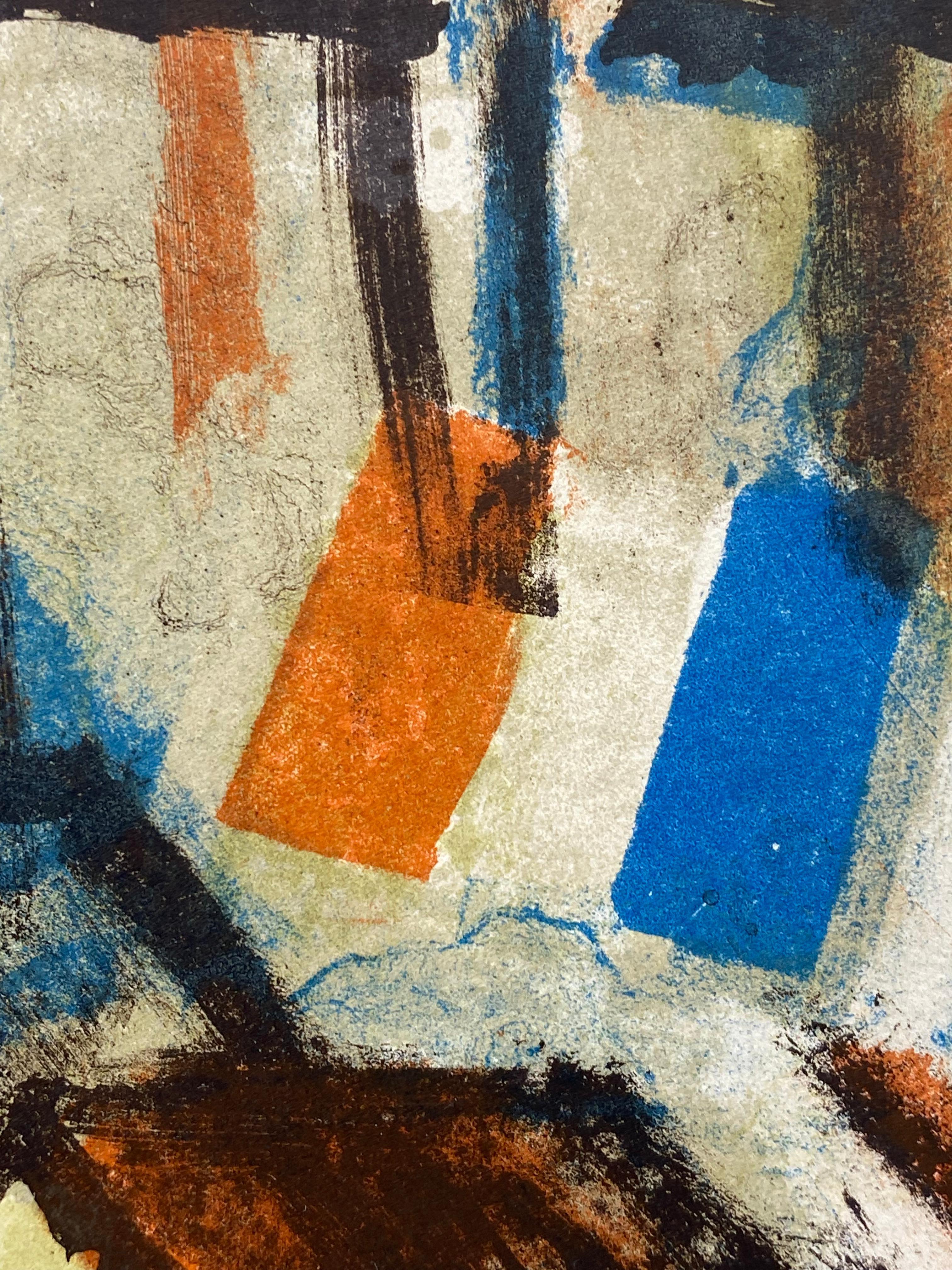 Jacques Petit Litografía modernista de un puerto francés, 1961 en venta 4