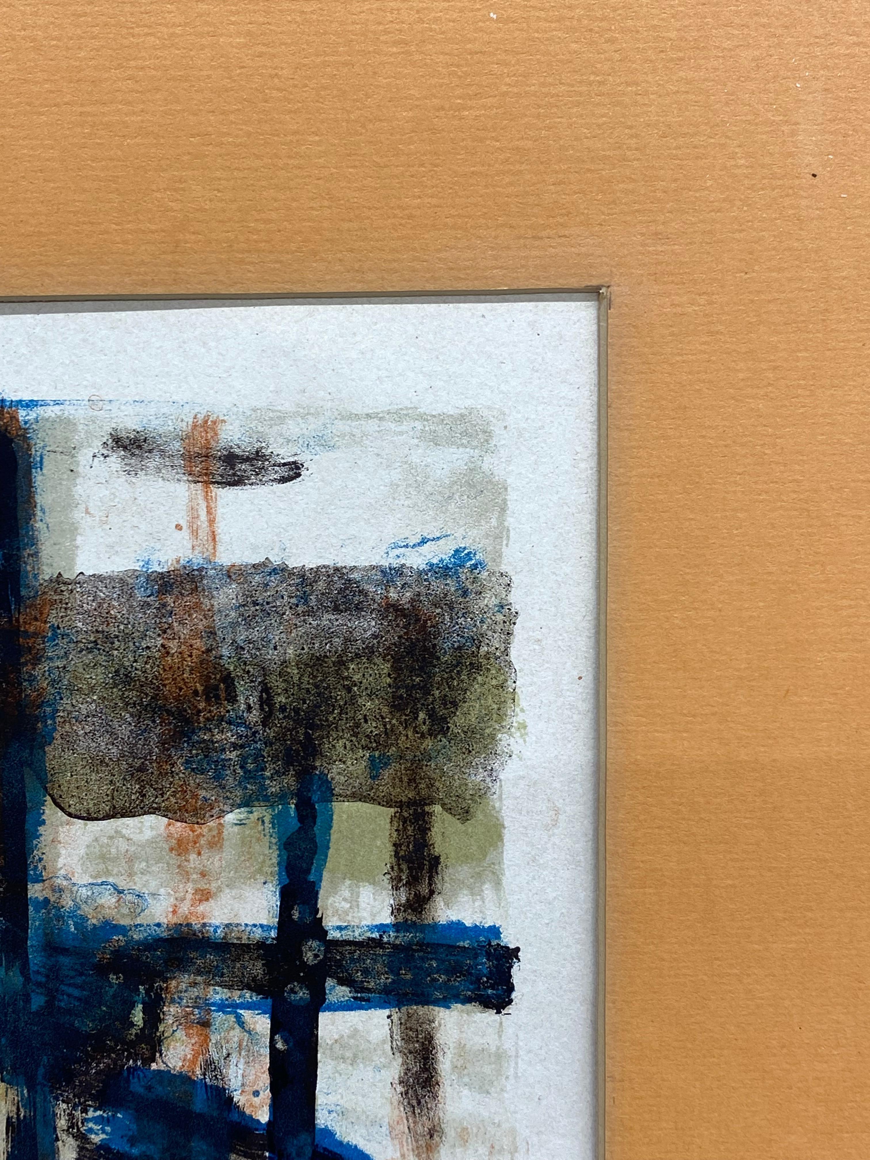 Jacques Petit Litografía modernista de un puerto francés, 1961 en venta 8