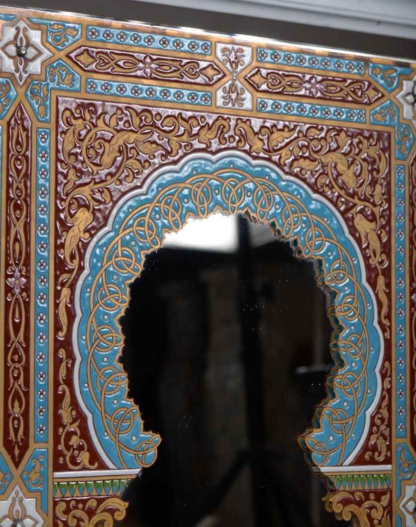 Moorish Jacques Philippe Imberton, Oriental-Style Enameled Mirror For Sale