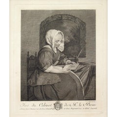 Jacques-Philippe Le Bas After Gerard Metsu, Portrait Of A Lady, Etching