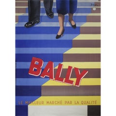 1938 Art Deco poster for luxury shoe brand Bally by french duo Bellenger