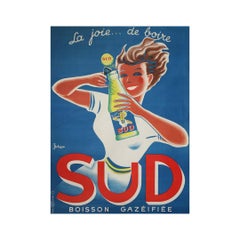 Circa 1945 original advertising poster for soft drink “SUD” - Bellenger