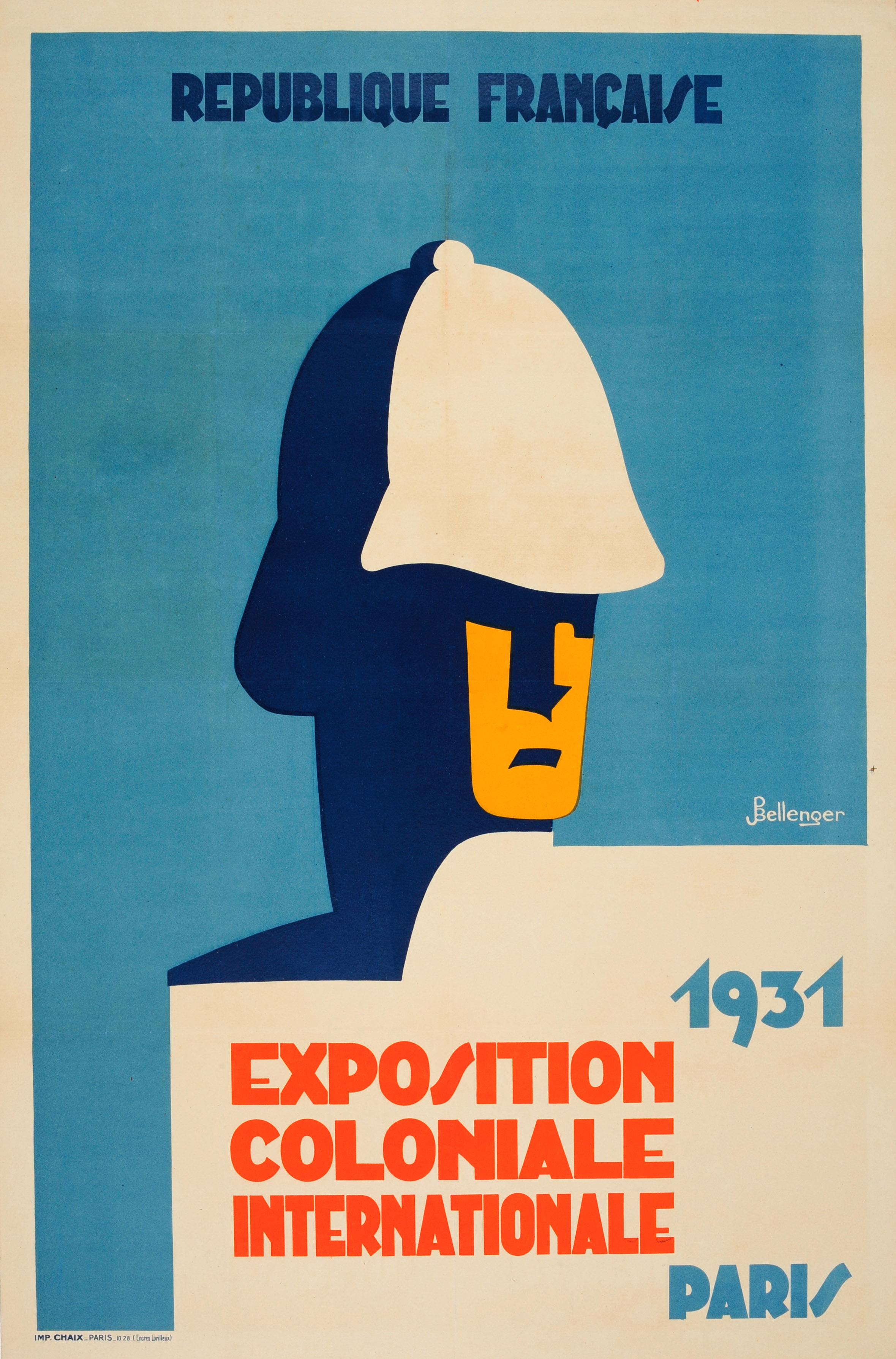 Pierre and Jacques Bellenger Print - Original Vintage Art Deco Poster 1931 International Colonial Exhibition In Paris