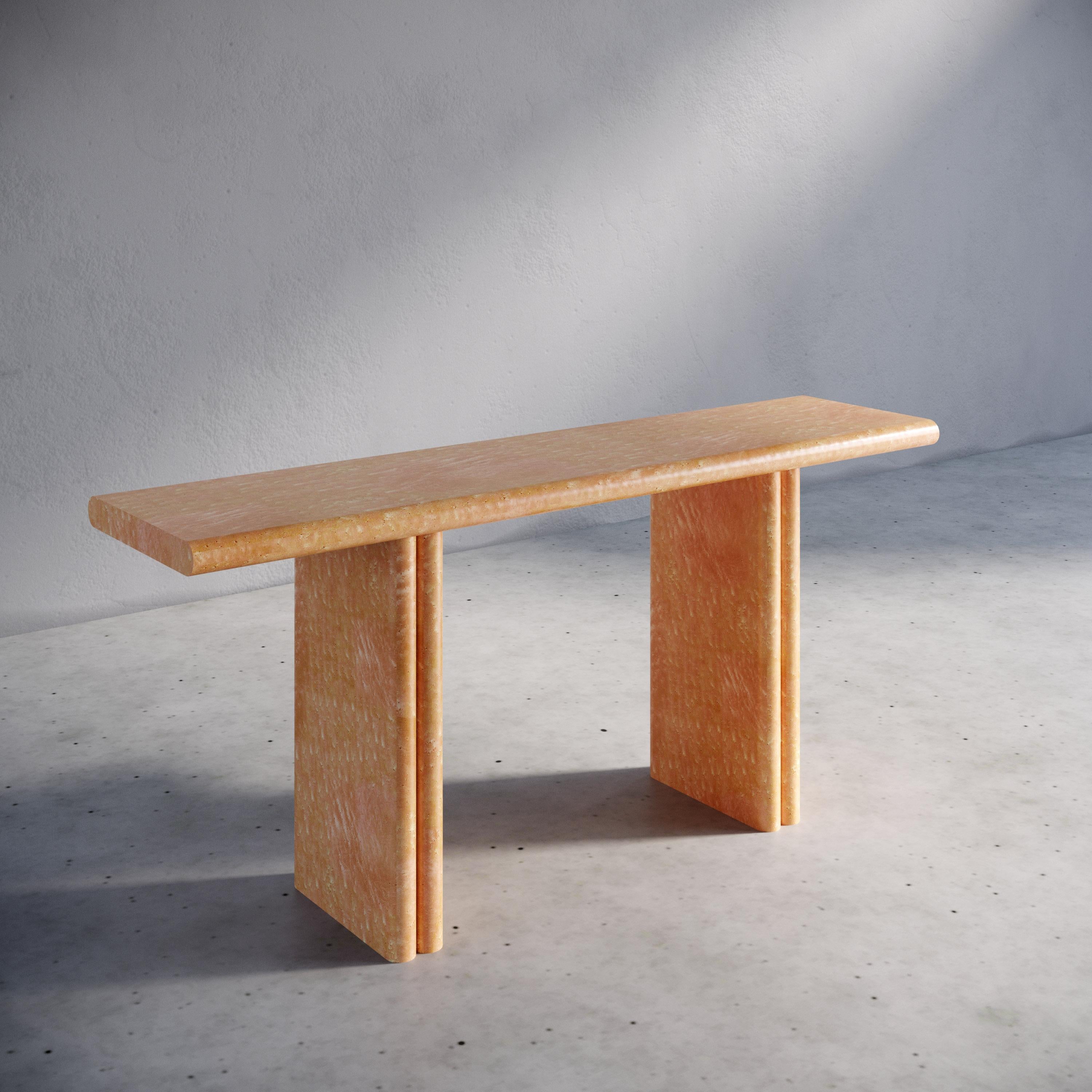 Italian Jacques Pine Green Console Table in Bird's Eye Maple by Fred&Juul For Sale