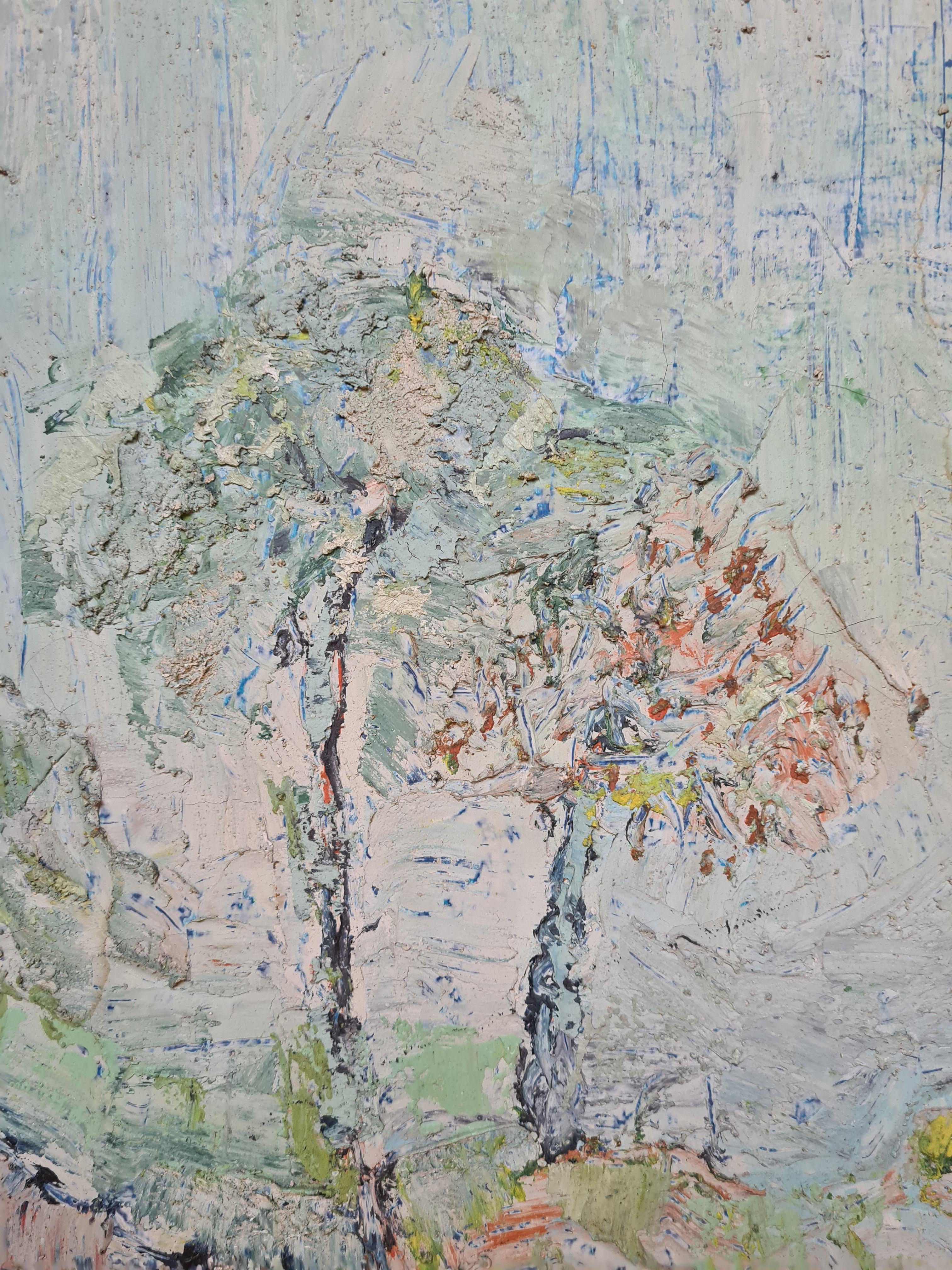 Mitte des 20. Jahrhunderts Französisch Expressionist Öl auf Leinwand von einer Frühlingslandschaft von Jacques Pinon. Das Gemälde ist unten rechts signiert und hat ein Label auf der Rückseite der Leinwand.

Pinon war nicht nur als Maler bekannt,