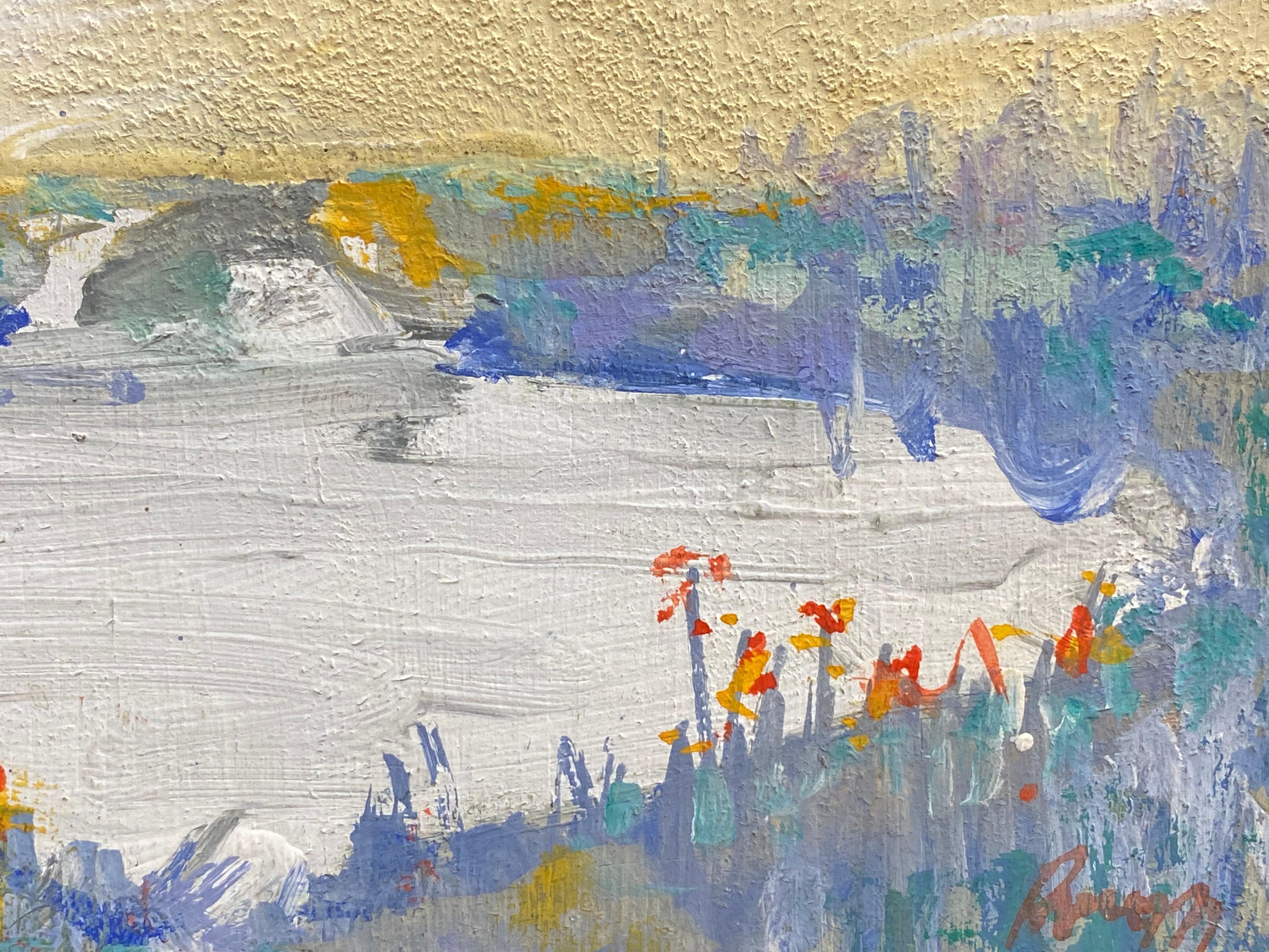 20th Century Jacques Pinon, French Expressionist Landscape Oil Painting For Sale