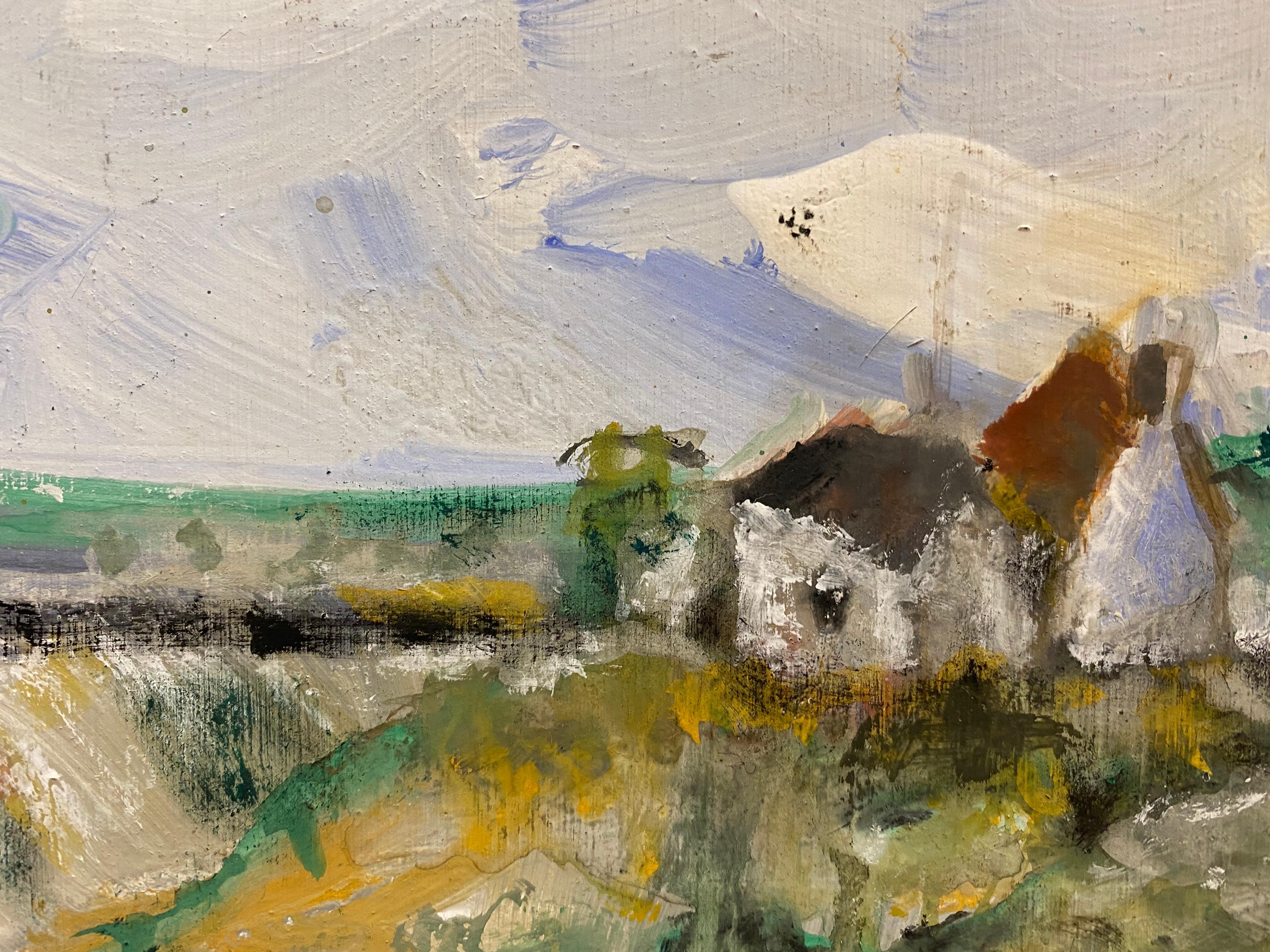Jacques Pinon, French Signed Expressionist Landscape Painting In Good Condition For Sale In Cirencester, GB