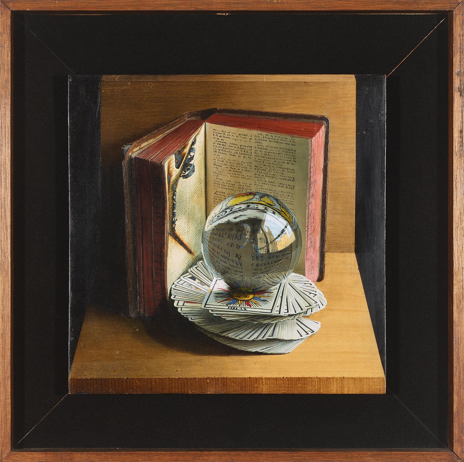 Jacques Poirier Still-Life Painting - La Boule de Cristal . Hyperrealiste Trompe l'oeil 