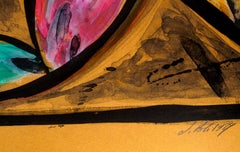 Loros - Litografía original, firmada a mano