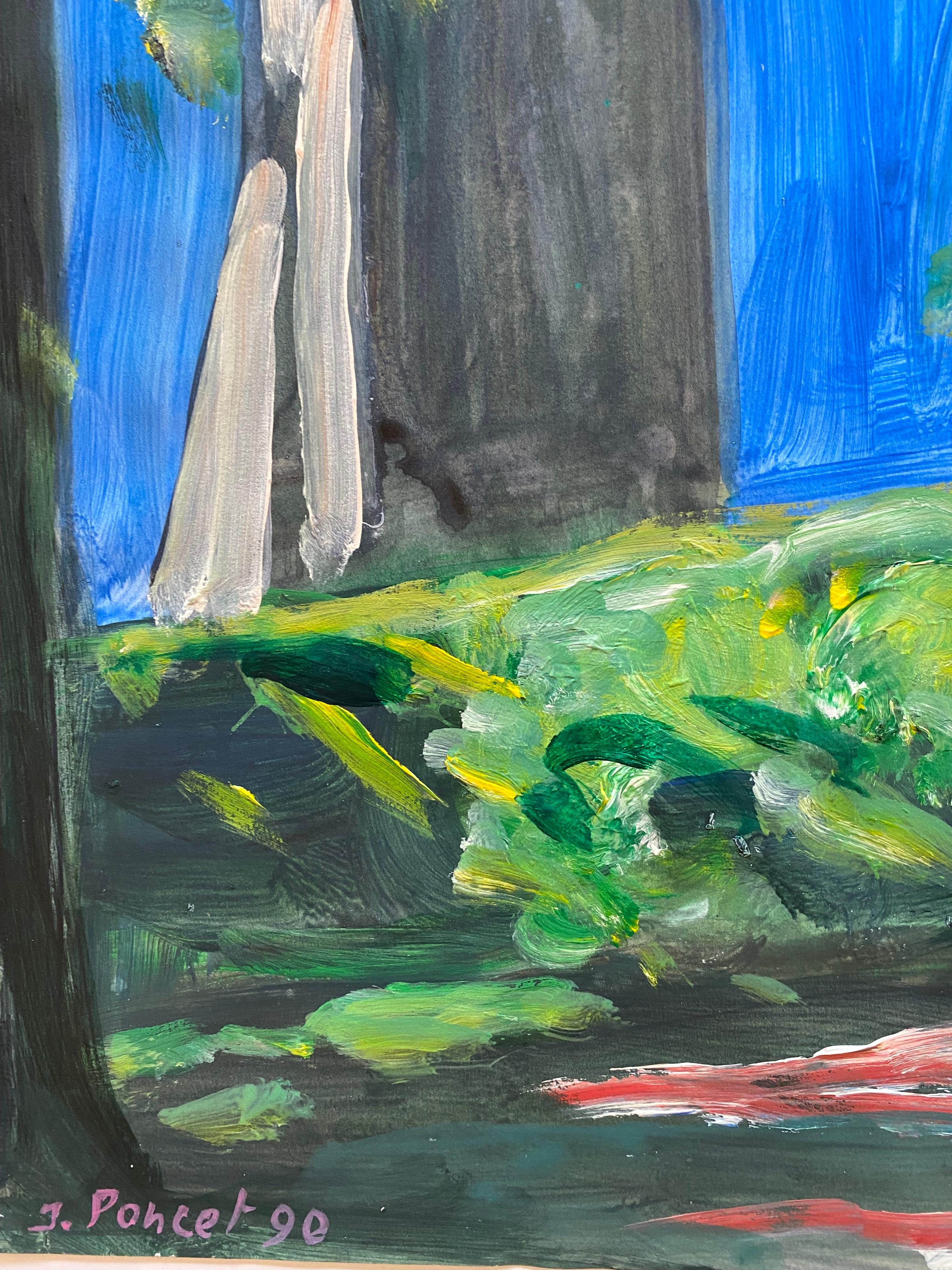 Jacques Poncet ( 1921-2012) 'la flèche  '  Acryl auf Leinwandpapier (Papier) im Angebot