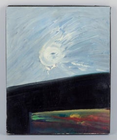 Jacques Poncet, artista francés. Óleo sobre papel colocado sobre tabla. Paisaje modernista