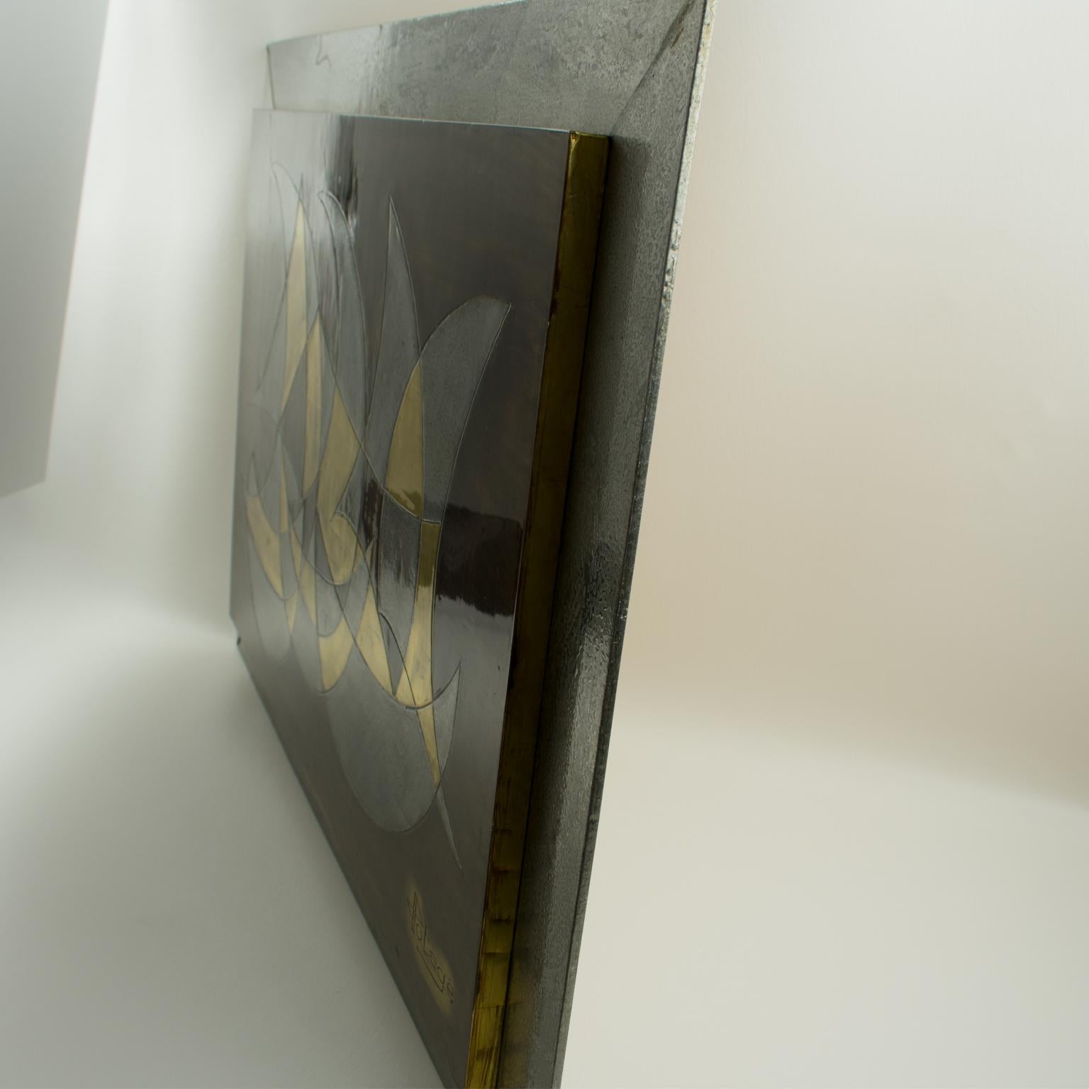 Veleros Brutalistas Panel Mixto de Metal Art montado en la pared de Jacques Potage en venta 12