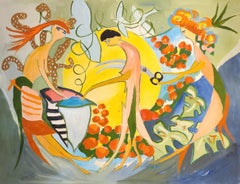 les 3 grâces, 1969 Gouache on Paper, Colorful, Francoise Gilot