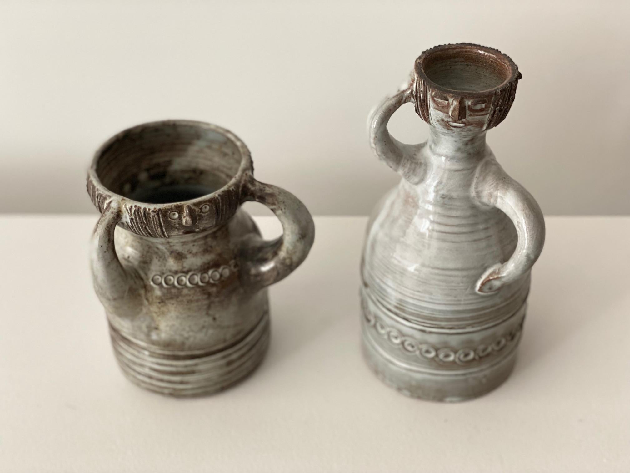 Mid-20th Century Jacques Pouchain Atelier Dieulefit Pair of Ceramic Vases 