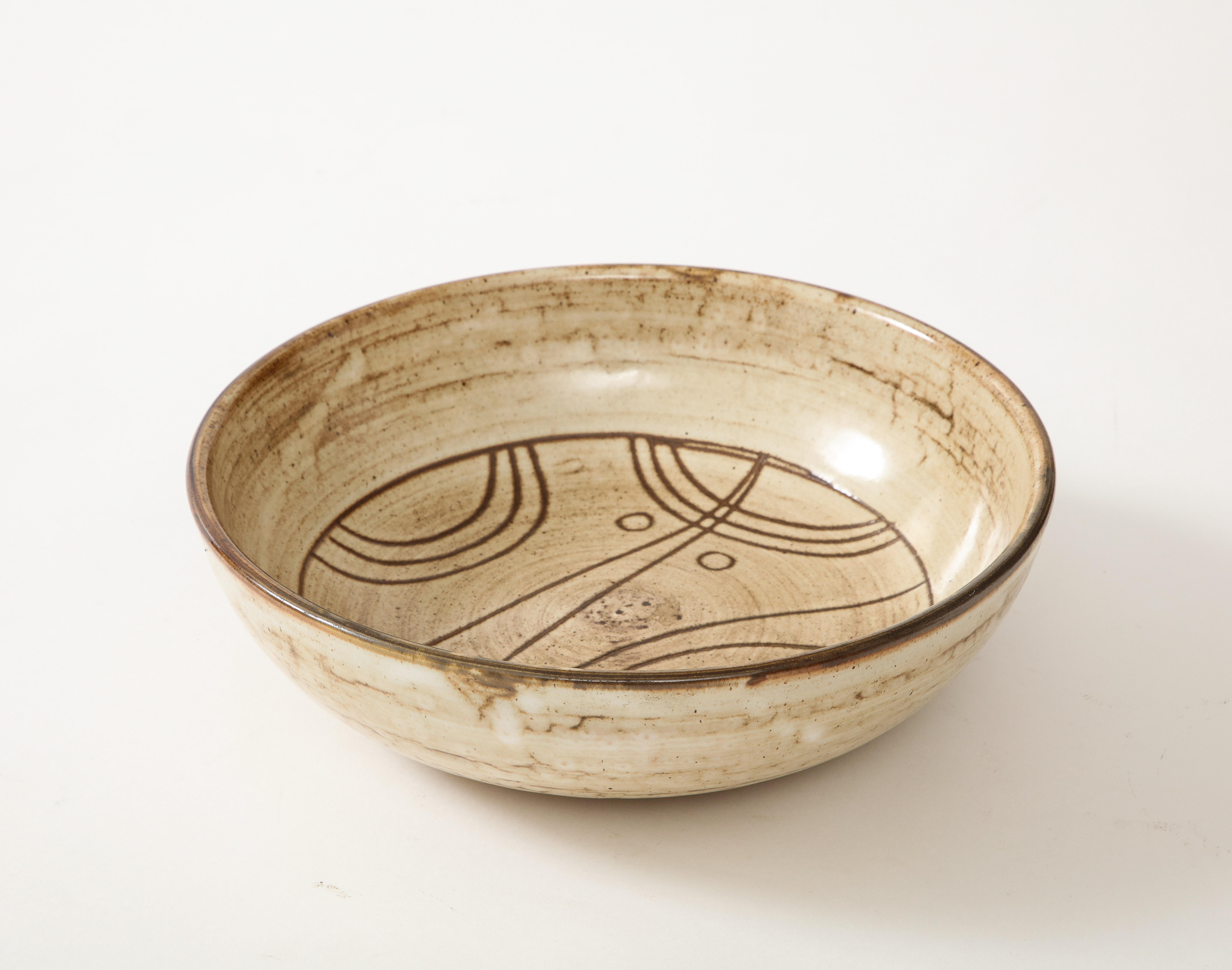 Jacques Pouchain, Ceramic Bowl, Atelier Dieulefit, 1960, Signed: 'Pouchain' 6