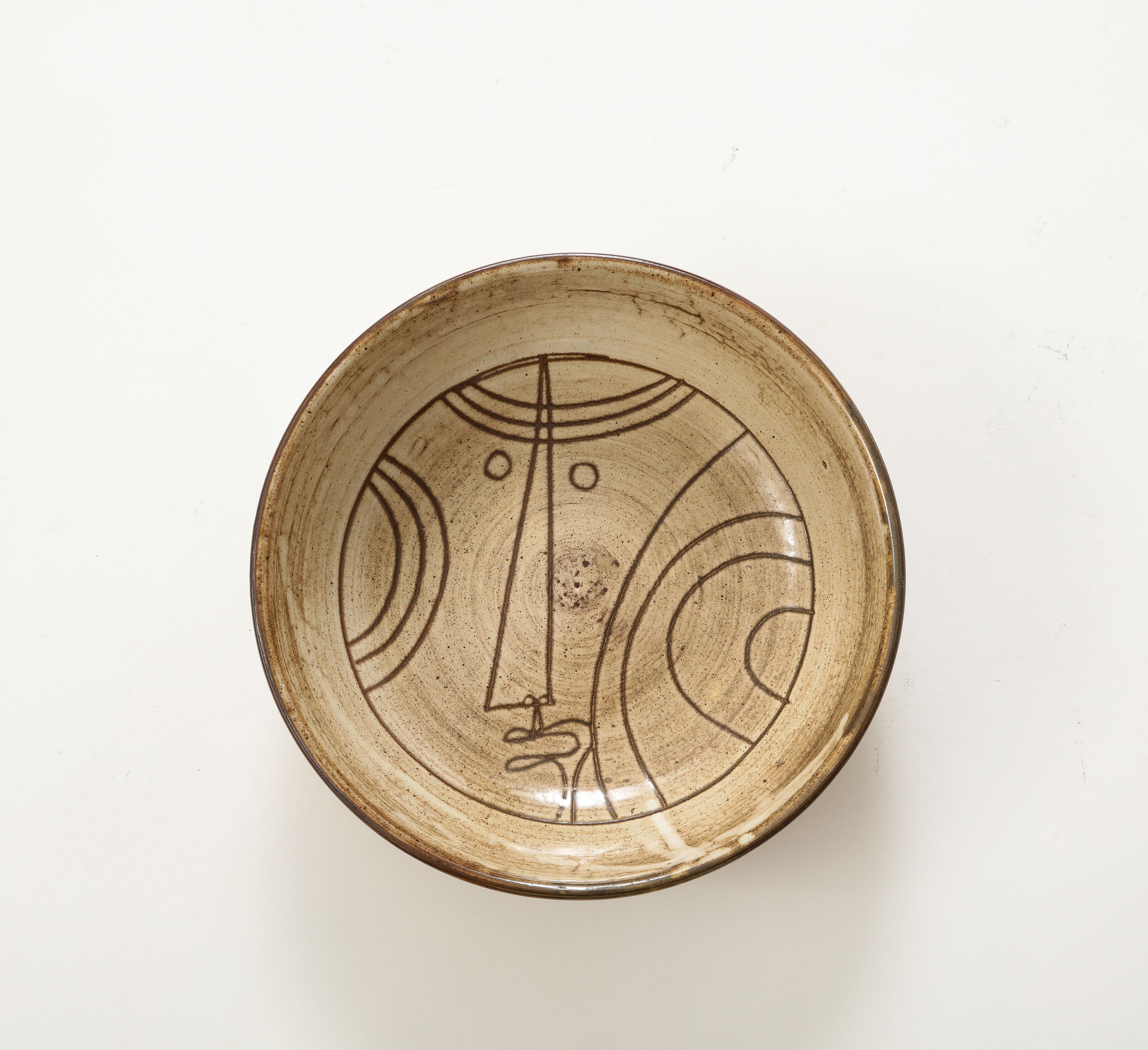 Jacques Pouchain, b. France (1925-2015), [son of Dominique]
Atelier Dieulefit, 1960, signed: 'Pouchain'
Ceramic Bowl

H: 3.25 Diam. 10.5 in.