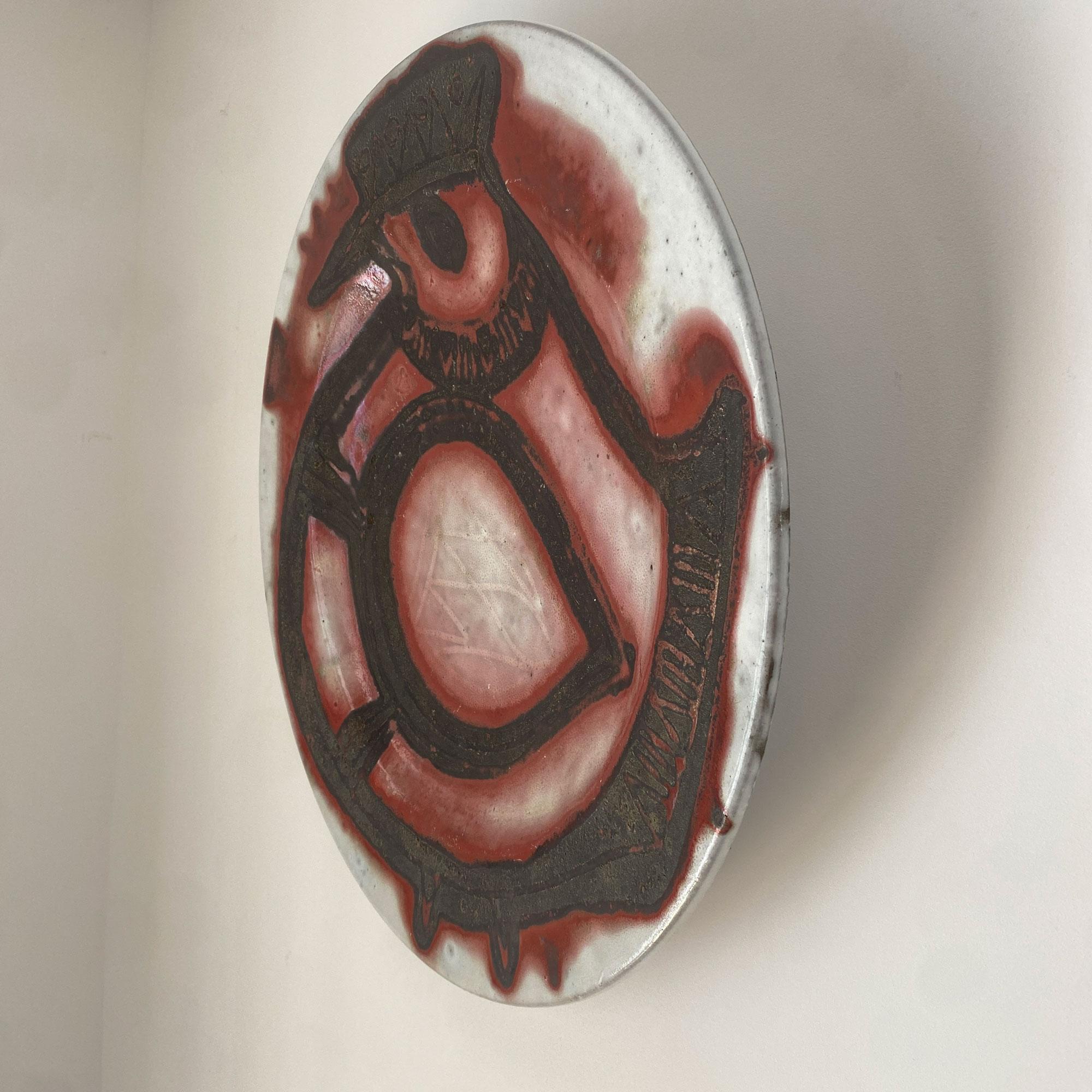 Mid-Century Modern Jacques Pouchain exceptional enameled earthenware dish For Sale
