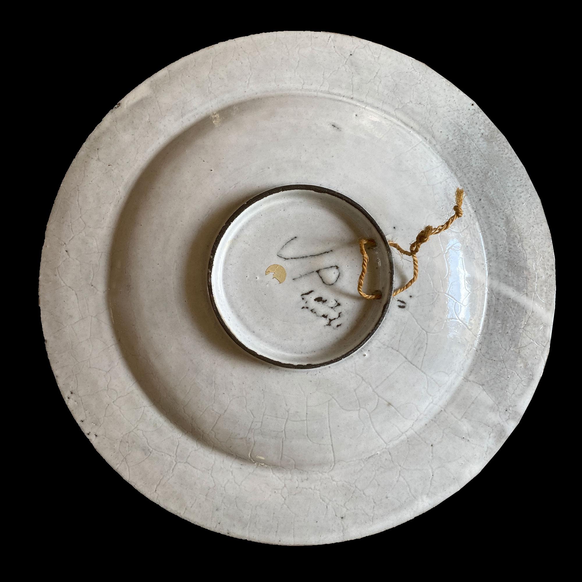 French Jacques Pouchain exceptional enameled earthenware dish For Sale