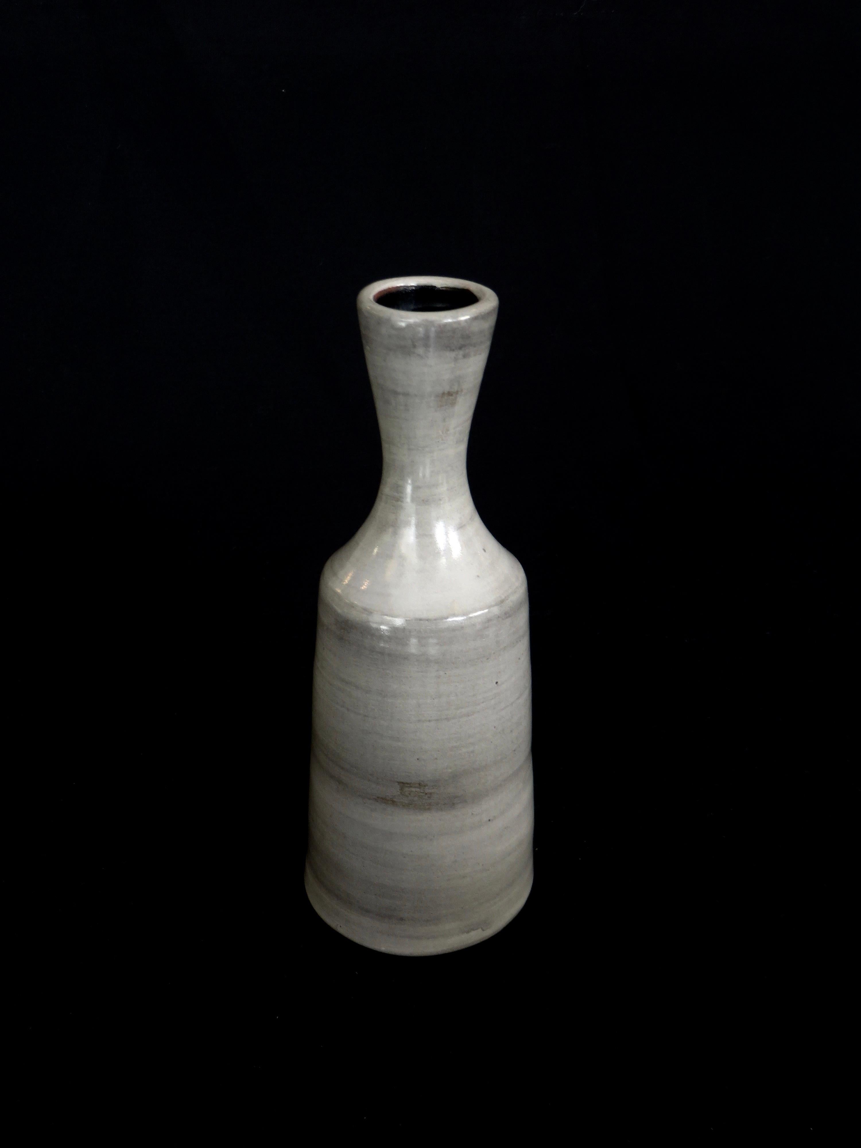 Jacques Pouchain French Artist Gray Ceramic Vase 1