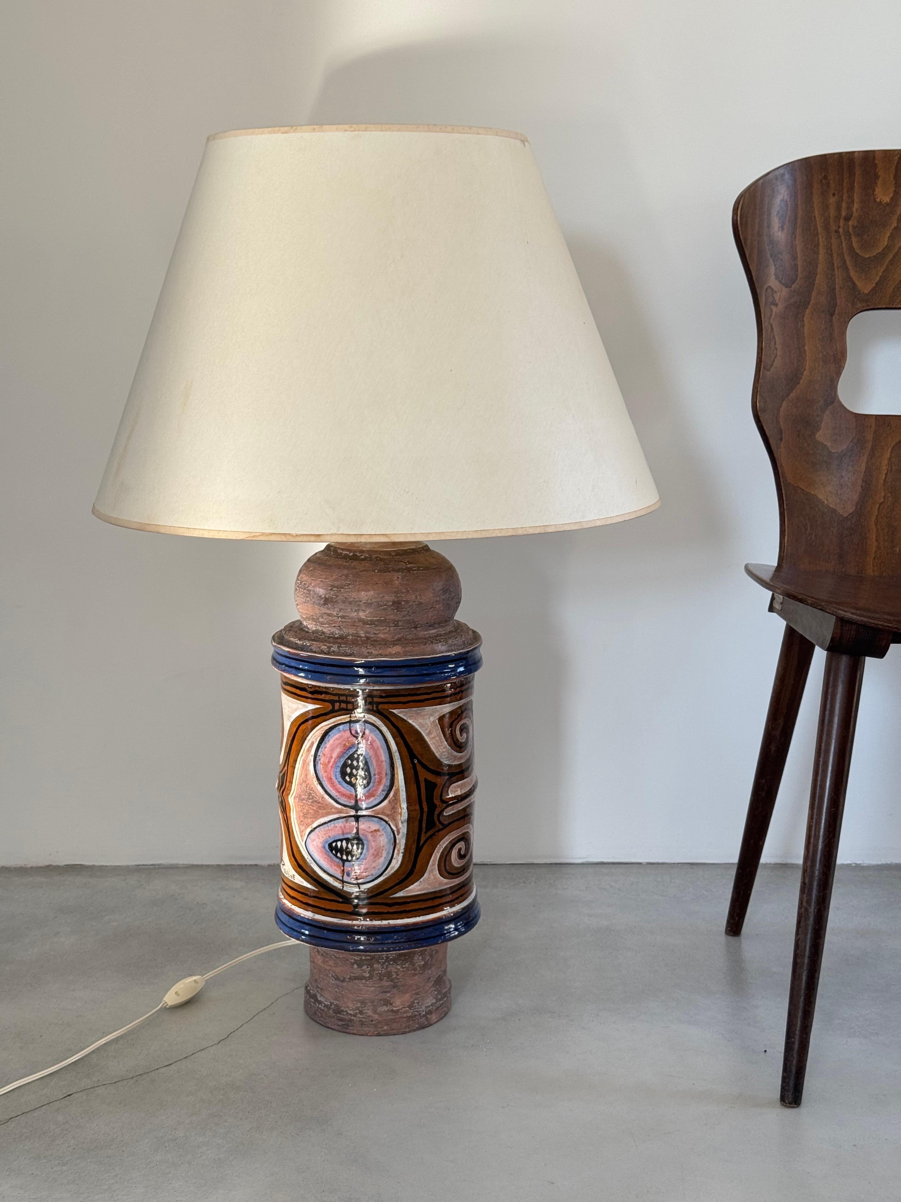 Lámpara de cerámica enorme Jacques Poussine. Obra única. Sant Vicens Francia circa 1950s en venta 3