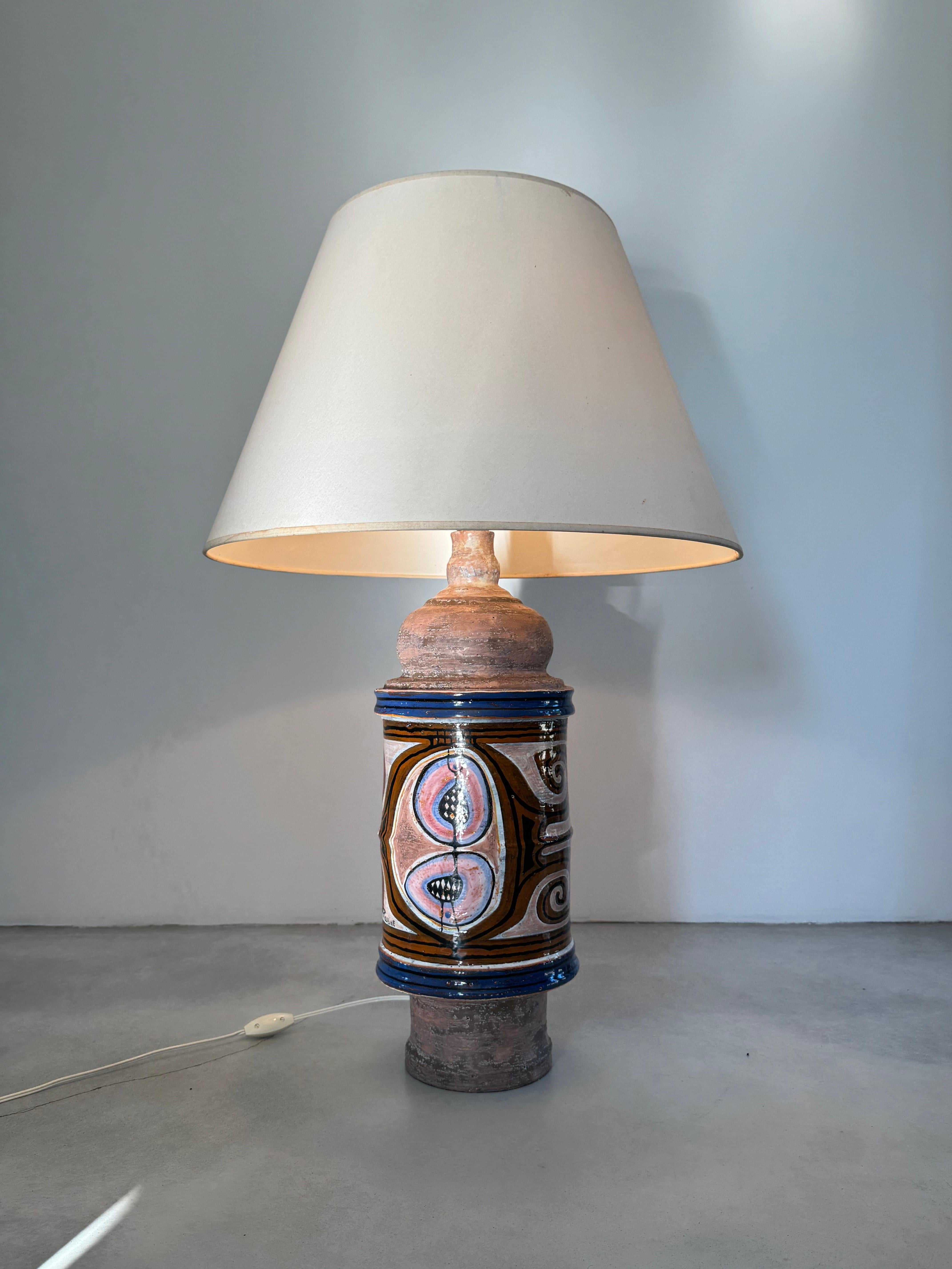 Lámpara de cerámica enorme Jacques Poussine. Obra única. Sant Vicens Francia circa 1950s en venta 9