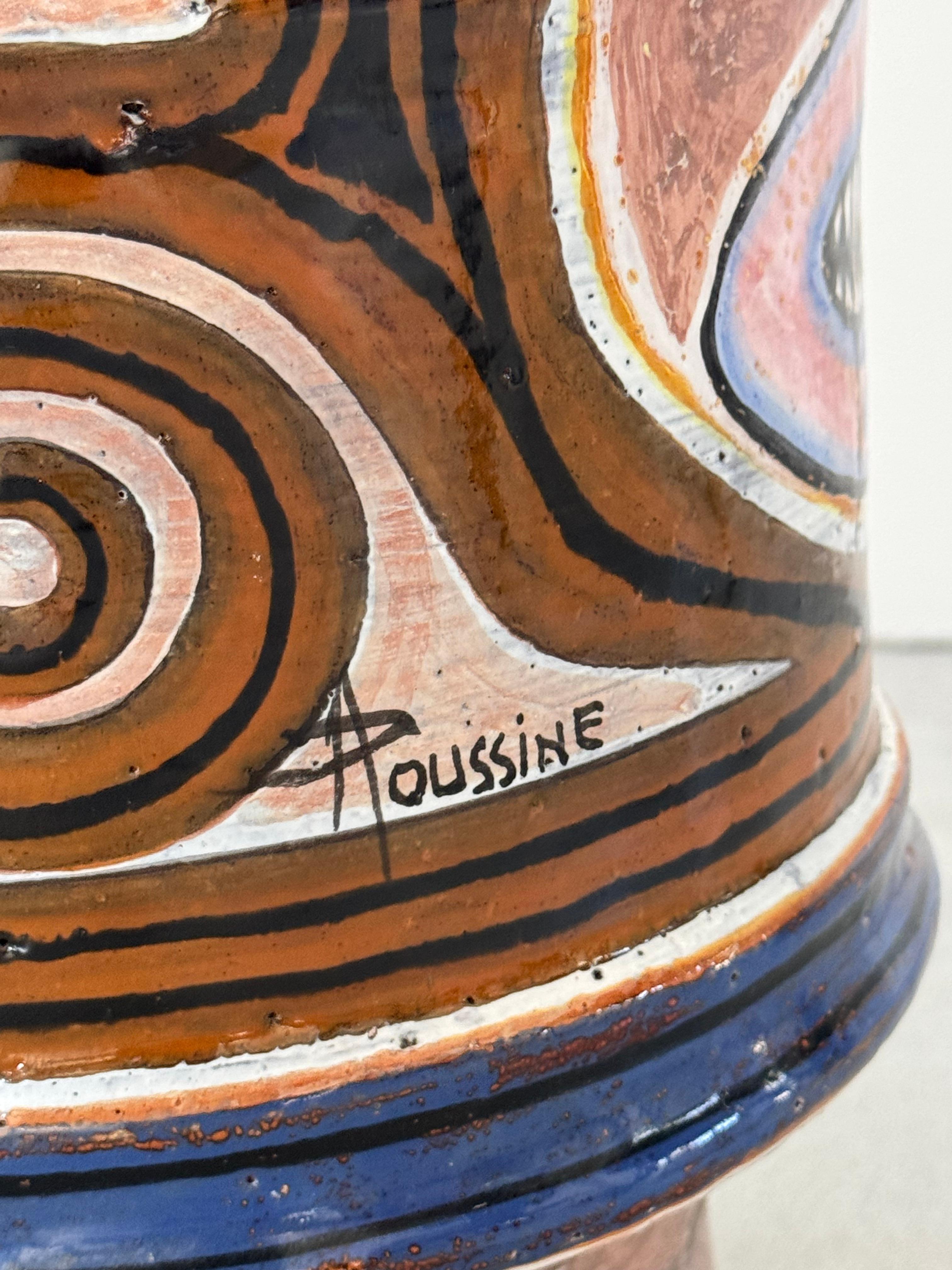 Lámpara de cerámica enorme Jacques Poussine. Obra única. Sant Vicens Francia circa 1950s en Bueno estado para la venta en leucate, FR