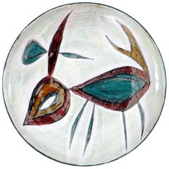 Assiette murale Jacques Poussine, Sant Vicens, années 1950, Studio Pottery