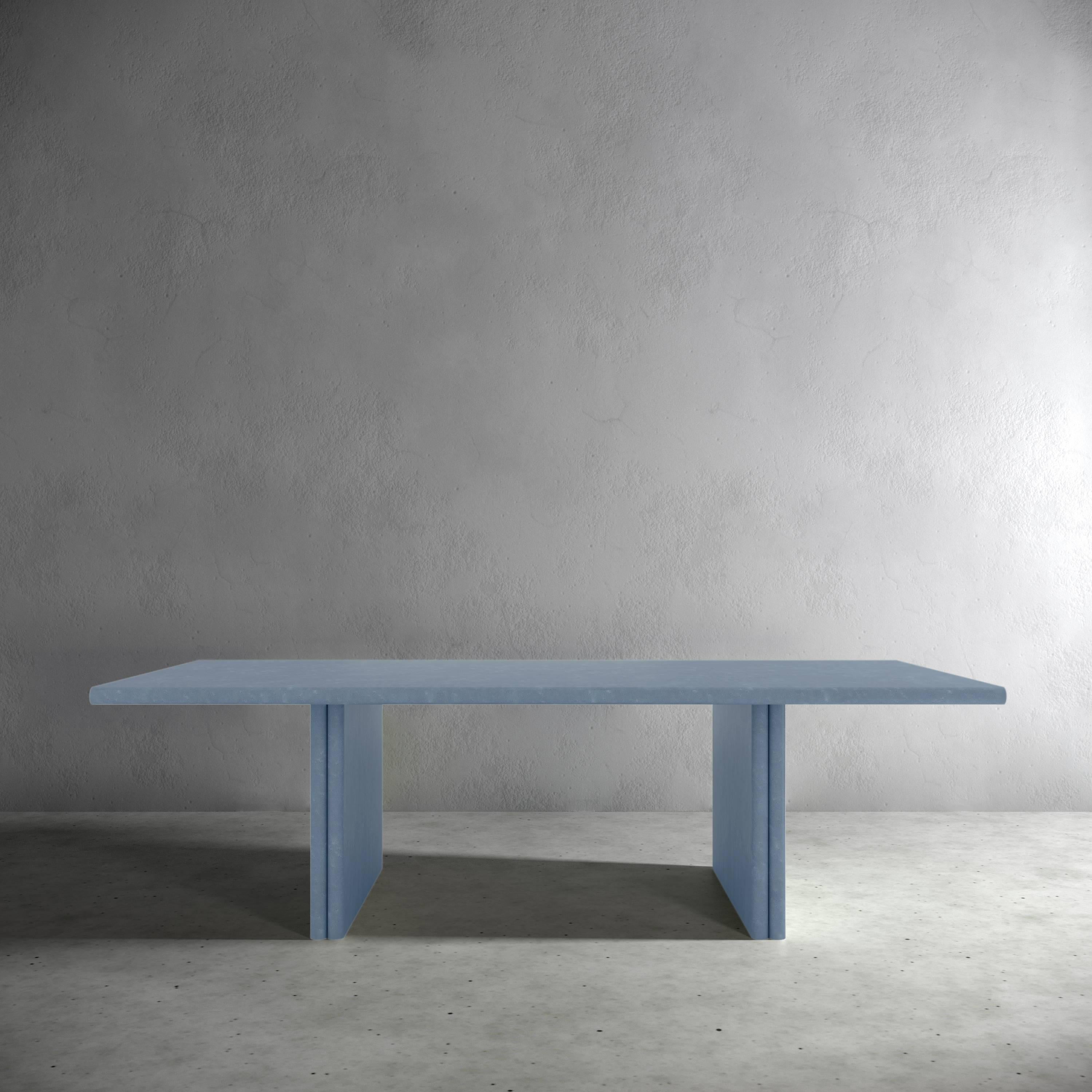 Modern Jacques Powder Blue Dining Table in Bird's Eye Maple by Fred&Juul For Sale