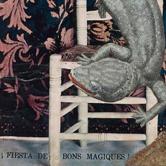 La Fiesta des Bons Magiques: Surrealistische Collage, signiert 1965, 49 x 59 cm